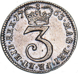 1763 Threepence - George III British Silver Coin - Nice
