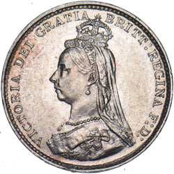 1887 Threepence - Victoria British Silver Coin - Very Nice
