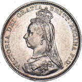 1887 Threepence - Victoria British Silver Coin - Very Nice