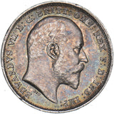 1902 Threepence - Edward VII British Silver Coin - Very Nice