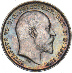 1902 Threepence - Edward VII British Silver Coin - Superb