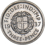 1937 Proof Threepence - George VI British Silver Coin - Superb