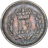 1843 Threehalfpence - Victoria British Silver Coin