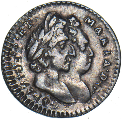 1694 Maundy Twopence - William & Mary British Silver Coin - Nice