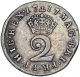 1717 Maundy Twopence - George I British Silver Coin - Nice