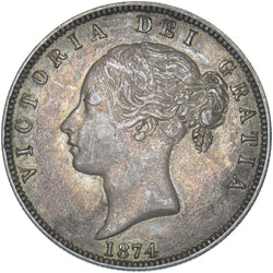 1874 Halfcrown - Victoria British Silver Coin - Very Nice