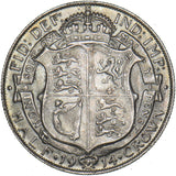 1914 Halfcrown - George V British Silver Coin - Very Nice