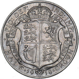 1918 Halfcrown - George V British Silver Coin - Very Nice