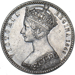 1849 Godless Florin - Victoria British Silver Coin - Superb