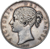 1847 Crown - Victoria British Silver Coin - Nice