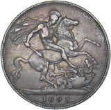 1893 LVI Crown - Victoria British Silver Coin - Nice