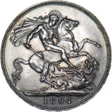 1894 LVII Crown - Victoria British Silver Coin - Very Nice