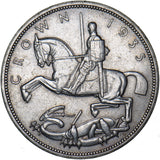 1935 Crown - George V British Silver Coin - Very Nice