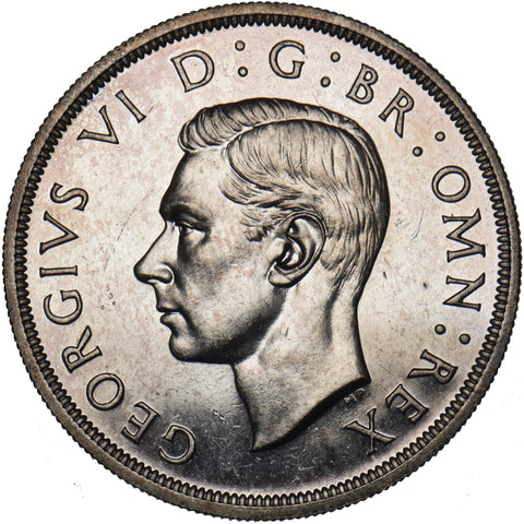 1937 Crown - George VI British Silver Coin - Superb
