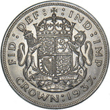 1937 Crown - George VI British Silver Coin - Very Nice