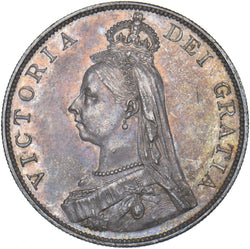 1887 Double Florin (Arabic 1) - Victoria British Silver Coin - Superb