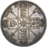1887 Double Florin (Roman 1) - Victoria British Silver Coin - Very Nice