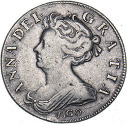 1703 VIGO Shilling - Anne British Silver Coin - Nice