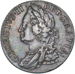 1758 Shilling - George II British Silver Coin - Nice