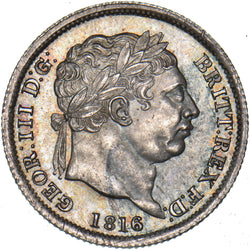 1816 Shilling - George III British Silver Coin - Superb