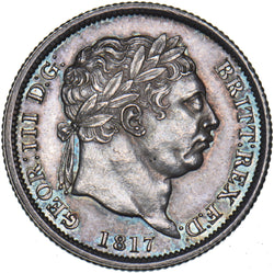 1817 Shilling - George III British Silver Coin - Superb