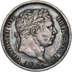 1817 Shilling - George III British Silver Coin - Nice