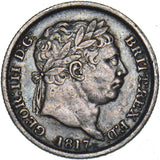 1817 Shilling - George III British Silver Coin - Nice
