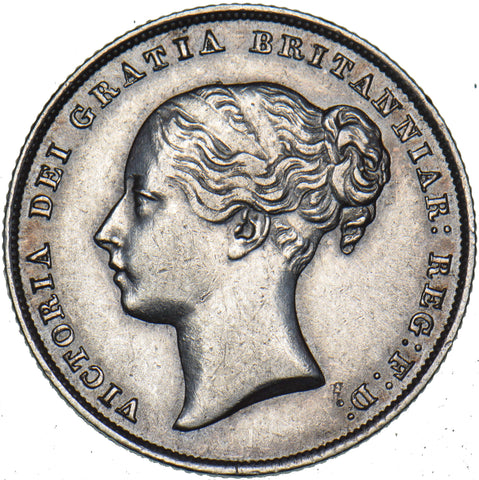 1853 Shilling - Victoria British Silver Coin - Very Nice