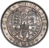 1897 Shilling - Victoria British Silver Coin - Very Nice