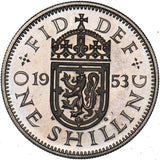 1953 Proof Scottish Shilling (Cameo) - Elizabeth II British  Coin - Superb