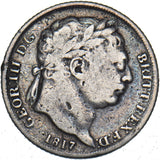 1817 Sixpence - George III British Silver Coin