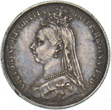 1887 Sixpence - Victoria British Silver Coin - Nice