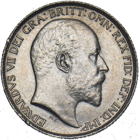1902 Sixpence - Edward VII British Silver Coin - Superb