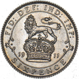 1911 Sixpence - George V British Silver Coin - Superb