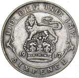1917 Sixpence - George V British Silver Coin