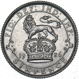 1926 Sixpence - George V British Silver Coin - Very Nice