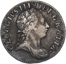 1762 Threepence - George III British Silver Coin - Nice