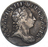 1762 Threepence - George III British Silver Coin - Nice
