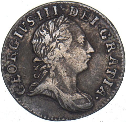 1762 Threepence - George III British Silver Coin - Nice