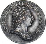 1763 Threepence - George III British Silver Coin - Very Nice