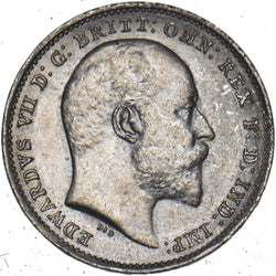 1902 Threepence - Edward VII British Silver Coin - Very Nice