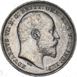 1902 Threepence - Edward VII British Silver Coin - Very Nice