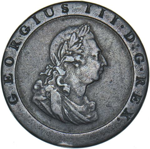 1797 Penny - George III British Copper Coin - Nice