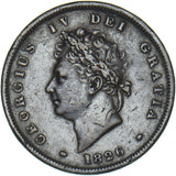 1826 Penny (Thin Line) - George IV British Copper Coin - Nice