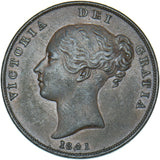 1841 Penny (No Colon) - Victoria British Copper Coin - Very Nice