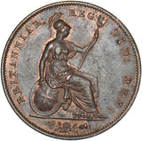 1848 Penny (8 Over 7) - Victoria British Copper Coin - Very Nice