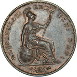 1848 Penny (8 Over 7) - Victoria British Copper Coin - Superb