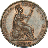 1853 Penny (OT) - Victoria British Copper Coin - Very Nice