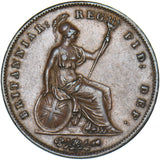 1853 Penny (OT) - Victoria British Copper Coin - Very Nice