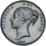 1854 Penny (PT) - Victoria British Copper Coin - Nice